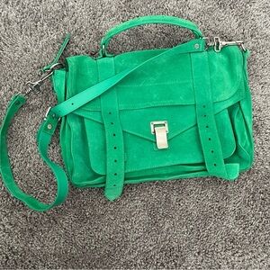 Proenza Schouler ps1 green suede bag